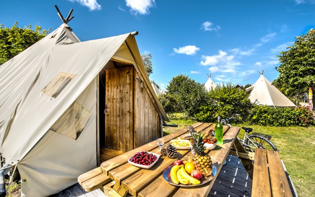 Terrasse Tipi 4 places Domaine de Léveno à Guérande